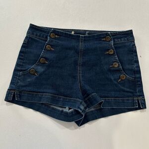 Blue Spice Women’s High-Rise Button Front Denim Shorts Size 7 – Nautical Sailor